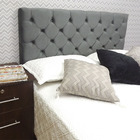 Cabeceira Capitonê Suede Liso Cinza Solteiro 90 X 60