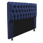 Cabeceira Captonê Pérola 140cm Casal Suede Azul