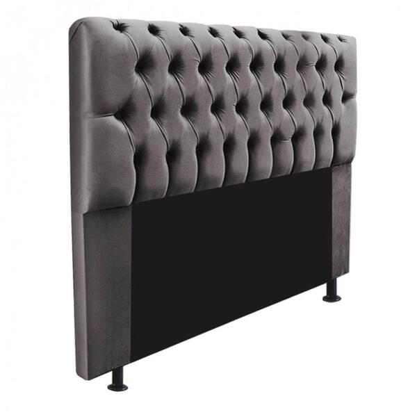 Cabeceira Captonê Pérola 160cm Queen Suede Cinza