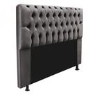 Cabeceira Captonê Pérola 90cm Suede Cinza