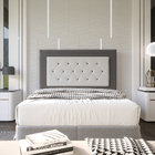 Cabeceira Casal 1,40m Havana Suede Cinza Dal Poz Estofados