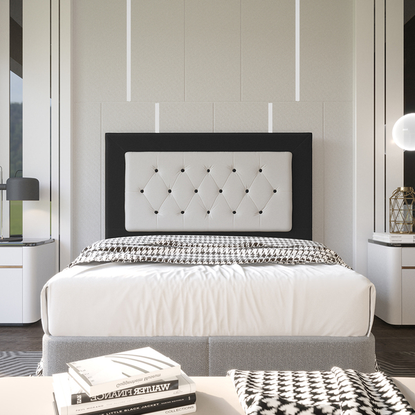 Cabeceira Casal 1,40m Havana Suede Preto Dal Poz Estofados