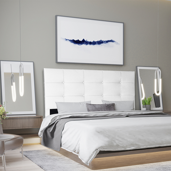 Cabeceira Casal 1,40m Roma Corino Branco Dal Poz Estofados