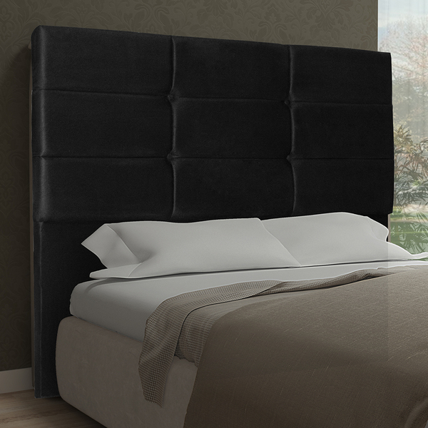 Cabeceira Casal 1,40m Toquio Suede Preto Dal Poz Estofados