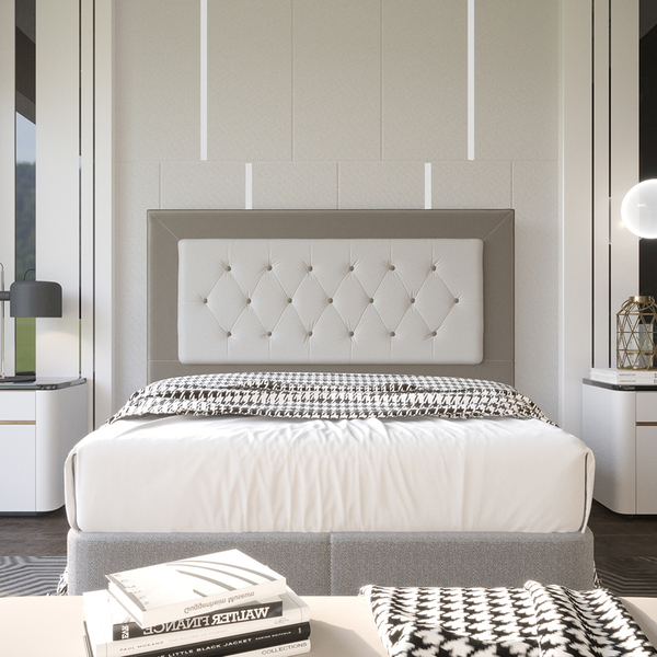 Cabeceira Casal 1,60m Havana Suede Bege Dal Poz Estofados