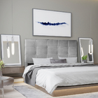 Cabeceira Casal 1,60m Roma Suede Cinza Dal Poz Estofados