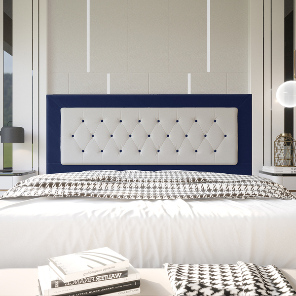 Cabeceira Casal 1,95m Havana Suede Azul Dal Poz Estofados