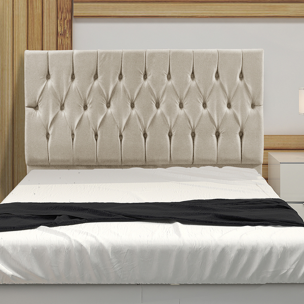 Cabeceira Casal 1,95m Madrid Suede Bege Dal Poz Estofados