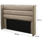 Cabeceira Casal 138cm Bmw Veludo Bege Ft Milani Store