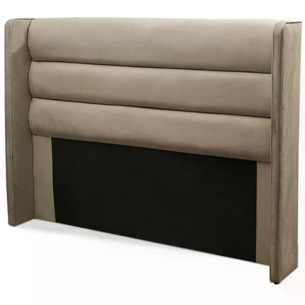 Cabeceira Casal 138cm Bmw Veludo Bege Ft Milani Store