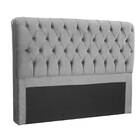 Cabeceira Casal 138cm Para Cama Box Maria Suede Veludo Cinza