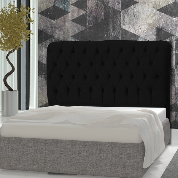 Cabeceira Casal 138cm Para Cama Box Maria Suede Veludo Preto