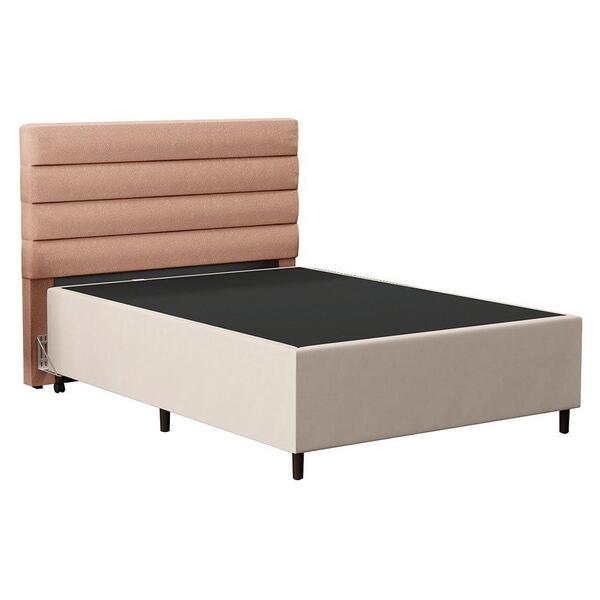 Cabeceira Casal 138x188cm Hit Id5 Suede Bege/linho Rosê