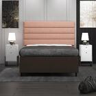 Cabeceira Casal 138x188cm Hit Id5 Suede Marrom/linho Rosê