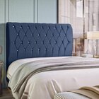 Cabeceira Casal 140 Cm Com Strass Grécia Azul