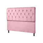 Cabeceira Casal 140 Cm Com Strass Malaga Suede  Rosa