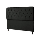 Cabeceira Casal 140 Cm Com Strass Malaga Veludo  Preto