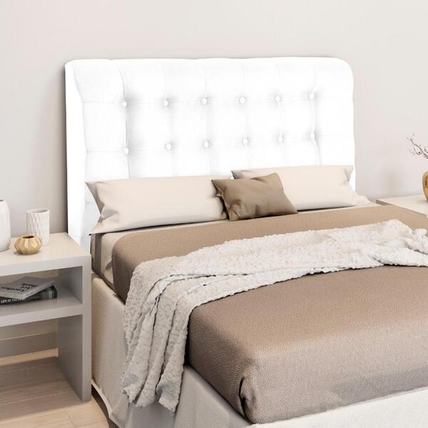 Cabeceira Casal 140 Cm Monterey - Couro Branco - Dobuê
