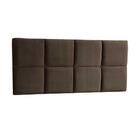 Cabeceira Casal 140cm Cama Box Painel Suede Deluxe Marrom