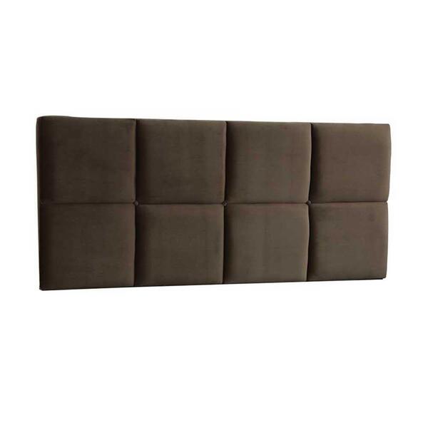Cabeceira Casal 140cm Cama Box Painel Suede Deluxe Marrom