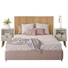 Cabeceira Casal 140cm Com Mesas Laterais Brisa L06 Carvalho/o