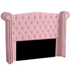 Cabeceira Casal 140cm Decorativa Ayla Veludo Rosa Bebê - Mont