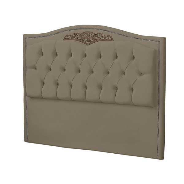 Cabeceira Casal 140cm Decorativa Maitê Veludo Cappucino - Mon