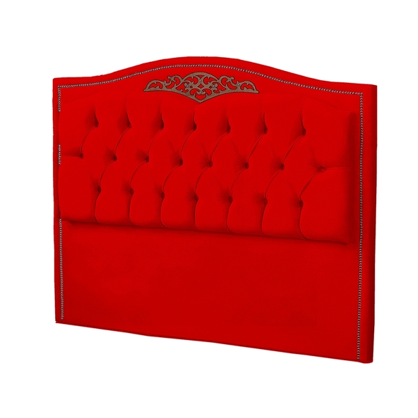 Cabeceira Casal 140cm Decorativa Maitê Veludo Vermelho - Mont