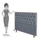 Cabeceira Casal 140cm Diamante D10 Linho Cinza