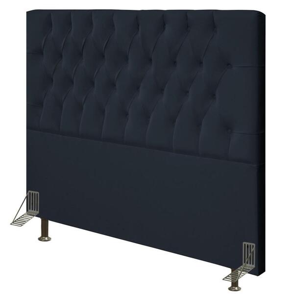 Cabeceira Casal 140cm Diamante D10 Suede Preto