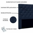Cabeceira Casal 140cm Em Suede Tania  Azul Marinho
