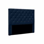 Cabeceira Casal 140cm Em Suede Tania  Azul Marinho
