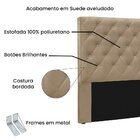 Cabeceira Casal 140cm Em Suede Tania  Bege