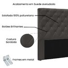 Cabeceira Casal 140cm Em Suede Tania  Cinza
