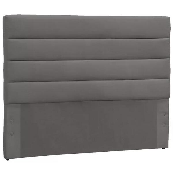 Cabeceira Casal 140cm Greta Suede Cinza Dmonegatto