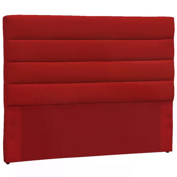 Cabeceira Casal 140cm Greta Suede Vermelho Dmonegatto