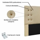 Cabeceira Casal 140cm Linho Gênova Dourado