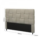 Cabeceira Casal 140cm Linho Ravena  Cru