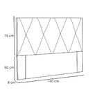 Cabeceira Casal 140cm Linho Rústico Esmeralda  Areia