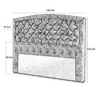 Cabeceira Casal 140cm Para Cama Box Geovana Deluxe  Preto