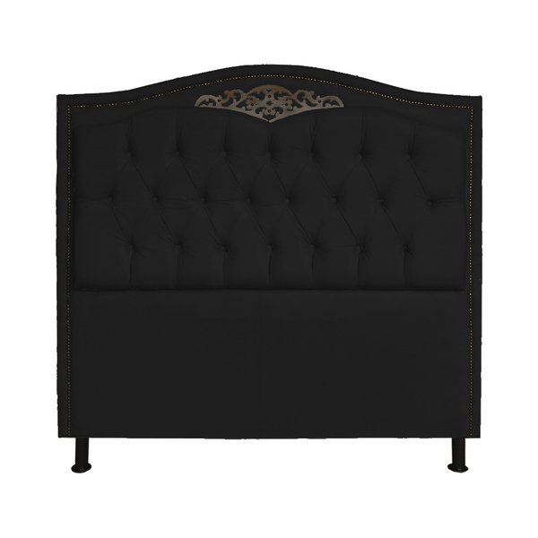 Cabeceira Casal 140cm Para Cama Box Greta Suede Preto - Ds Es