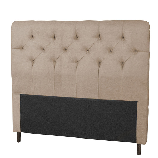 Cabeceira Casal 140cm Ravena Bege Suede Carolina Moveis