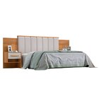 Cabeceira Casal 140cm Ripada 100% Mdf Estofada Isis Com 02 Me