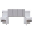 Cabeceira Casal 140cm Ripada 100% Mdf Estofada Isis Com 02 Me