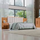 Cabeceira Casal 140cm Ripada 100% Mdf Estofada Isis Com 02 Me