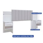 Cabeceira Casal 140cm Ripada 100% Mdf Estofada Isis Com 02 Me