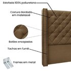 Cabeceira Casal 140cm Suede Vicenza  Caramelo