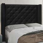 Cabeceira Casal 140cm Suede Vicenza  Preto
