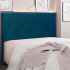 Cabeceira Casal 140cm Veludo Aquilla  Azul Marinho