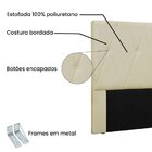 Cabeceira Casal 140cm Veludo Aquilla  Bege